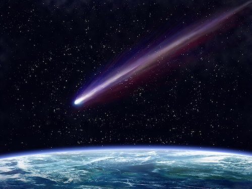 Comet falling to earth