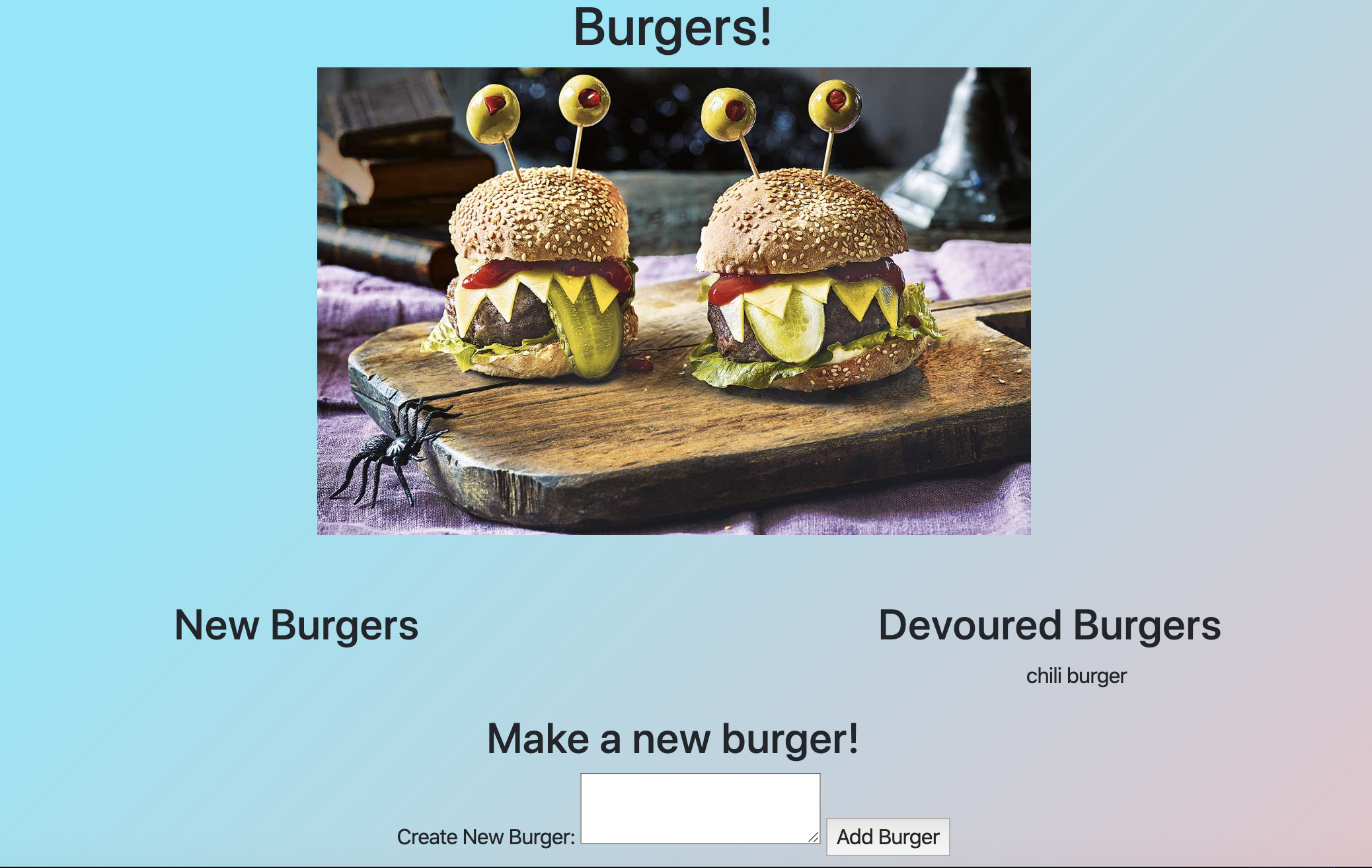 Eat A Burger App