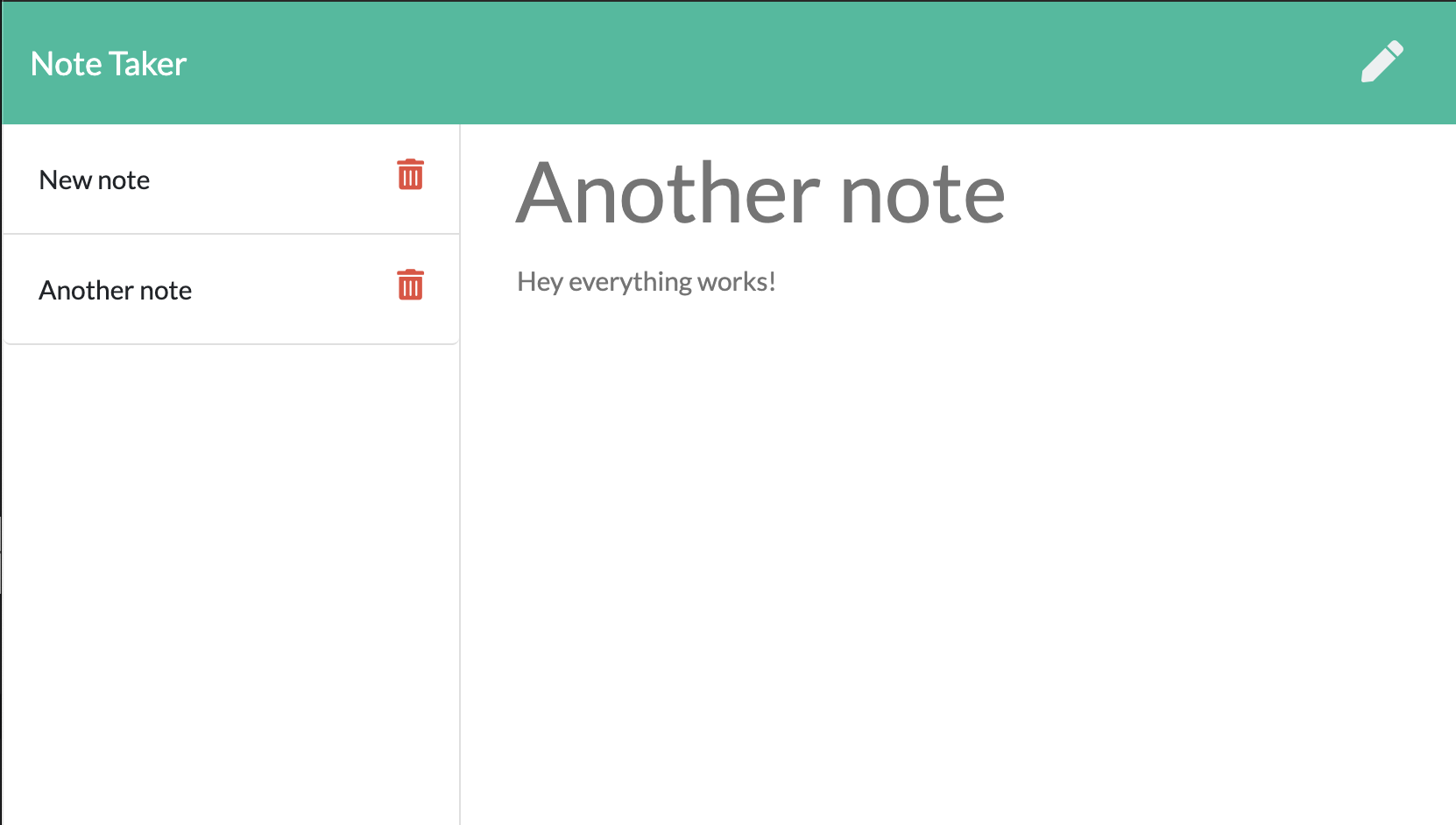 Note Taker App Picture